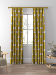 Harlequin Demoiselle Made to Measure Curtains or Roman Blind, Chartreuse/Grape - thumbnail 3