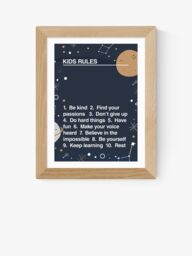 EAST END PRINTS The Native State 'Kids Rules' Framed Print