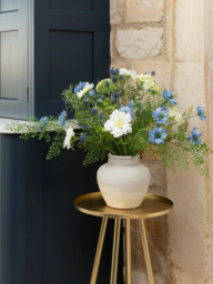 Floralsilk Artificial Secret Garden Bouquet in Ceramic Vase, 53cm, White/Blue - thumbnail 2