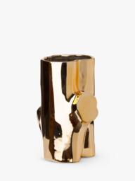 pols potten Porcelain Log Vase, H21cm, Gold - thumbnail 2