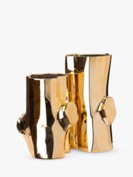 pols potten Porcelain Log Vase, H21cm, Gold - thumbnail 3