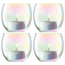 LSA International Pearl Tealight Holder & Candles, Set of 4 - thumbnail 1