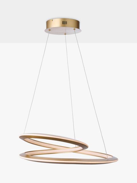John Lewis Tempesta Twirl LED Hoop Pendant Ceiling Light, Brass Effect - image 1