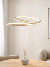 John Lewis Tempesta Twirl LED Hoop Pendant Ceiling Light, Brass Effect - thumbnail 6