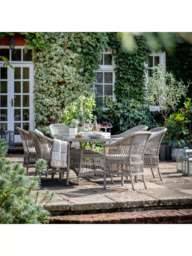 Gallery Direct Menton Woven Mesh 6-Seater Oval Garden Dining Table & Chairs Set, Grey - thumbnail 2