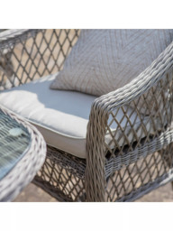 Gallery Direct Menton Woven Mesh 6-Seater Oval Garden Dining Table & Chairs Set, Grey - thumbnail 3