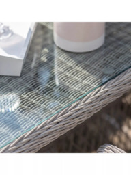 Gallery Direct Menton Woven Mesh 6-Seater Oval Garden Dining Table & Chairs Set, Grey - thumbnail 4