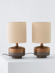 John Lewis Delaney Ceramic Duo Table Lamp, Set of 2, Bronze Glaze - thumbnail 3
