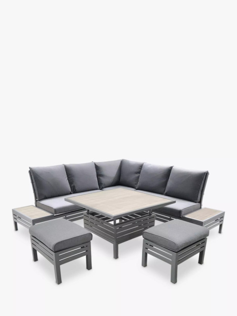 LG Outdoor Monza 7-Seater Modular Garden Dining Set with Adjustable Height Table, Grey - image 1