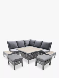 LG Outdoor Monza 7-Seater Modular Garden Dining Set with Adjustable Height Table, Grey - thumbnail 1