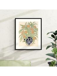John Lewis La Poire 'Apricot Tulips' Framed Print & Mount, Green/Orange - thumbnail 2