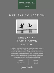 John Lewis Natural Collection Hungarian Goose Down Standard Pillow, Firm - thumbnail 6
