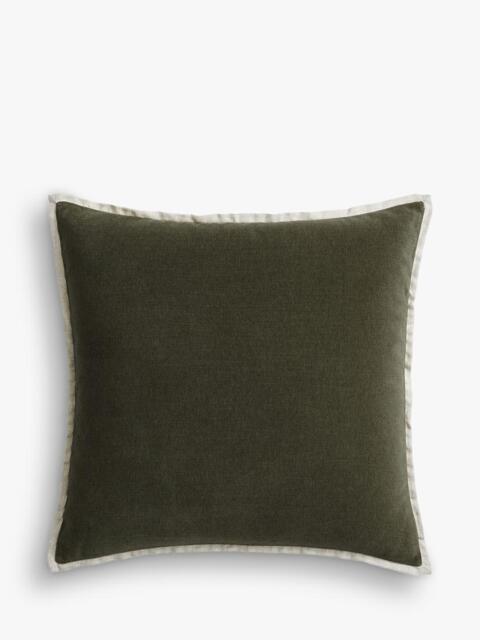 West Elm Classic Cotton Velvet Cushion Cover, Dark Olive