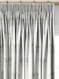 William Morris At Home Lily Flower Embroidered Made to Measure Curtains or Roman Blind, Woad - thumbnail 2