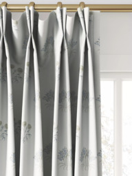 William Morris At Home Lily Flower Embroidered Made to Measure Curtains or Roman Blind, Woad - thumbnail 4