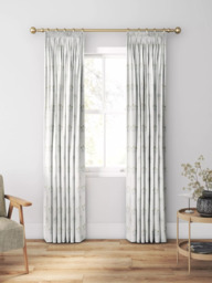 William Morris At Home Lily Flower Embroidered Made to Measure Curtains or Roman Blind, Woad - thumbnail 3
