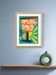 EAST END PRINTS Natalie Cass 'Aperol Spritz Blue' Framed Print, 43.4 x 33.4cm, Oak Frame - thumbnail 2