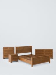 John Lewis Louvered 2 Drawer Bedside Table, FSC-Certified (Mango Wood), King Size, Stained Mango Wood - thumbnail 5