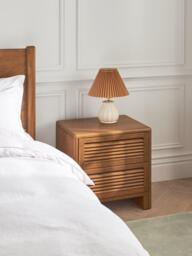 John Lewis Louvered 2 Drawer Bedside Table, FSC-Certified (Mango Wood), King Size, Stained Mango Wood - thumbnail 2