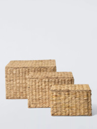 John Lewis Bulrush Nesting Lidded Storage Basket, Set of 3 - thumbnail 2