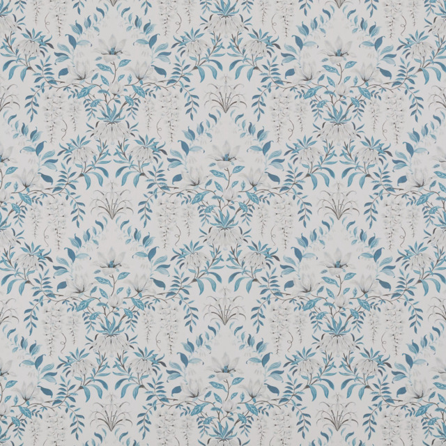 Laura Ashley Parterre Made to Measure Curtains or Roman Blind, White/Seaspray - image 1