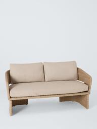 John Lewis Haven Woven 2-Seater Garden Sofa, Sandstone