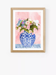EAST END PRINTS 83 Oranges 'Ceramic Planter' Framed Print