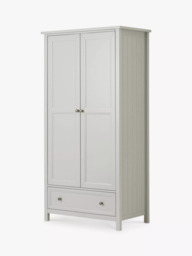 Julian Bowen Maine Double Wardrobe with 1 Drawer, Grey - thumbnail 2