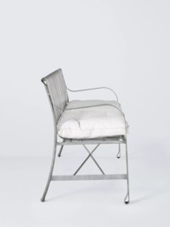 John Lewis Ribbon 2-Seater Metal Garden Bench, Grey - thumbnail 3