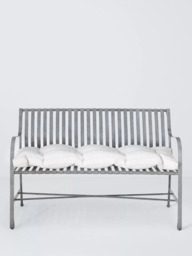 John Lewis Ribbon 2-Seater Metal Garden Bench, Grey - thumbnail 2