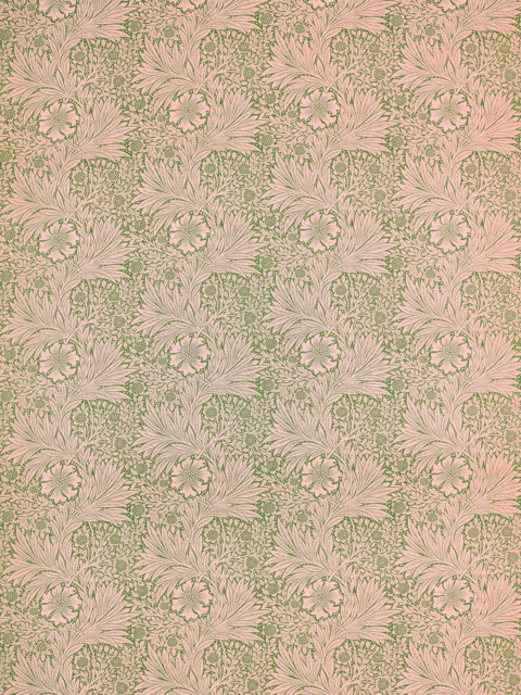 Morris & Co. Ben Pentreath Marigold Made to Measure Curtains or Roman Blind, Olive/Pink - image 1
