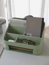 Stackers Desk Caddy with Tray, Garnet - thumbnail 2