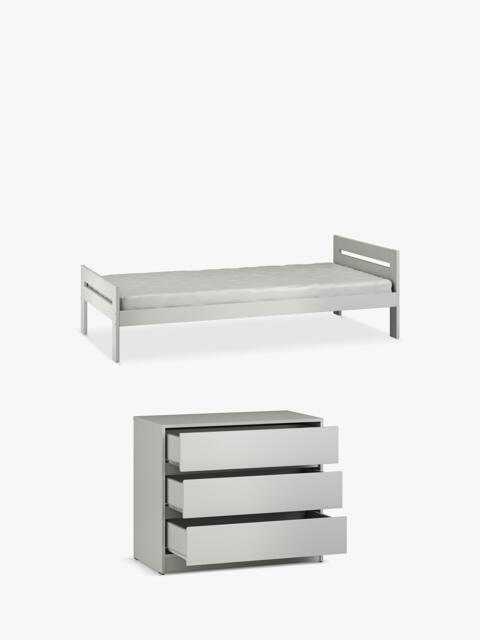 Little Acorns Furniture Bed Frame & 3 Drawer Chest Bundle, Grey
