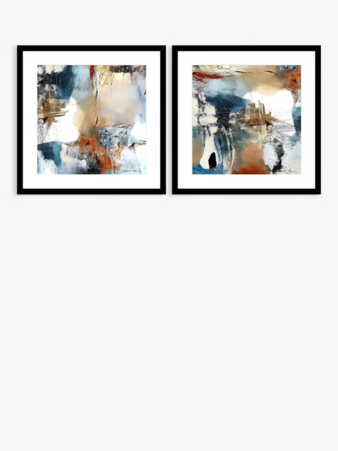 John Lewis Natasha Barnes 'Continuity' Abstract Framed Print & Mount, Set of 2, 61.5 x 61.5cm, Multi - image 1
