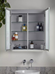 John Lewis Aspect Double Mirrored and Illuminated Bathroom Cabinet - thumbnail 5