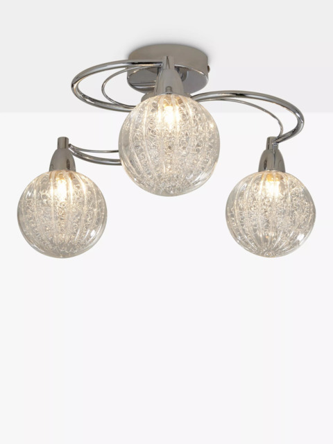 John Lewis Robertson Semi Flush 3 Arm Ceiling Light, Chrome - image 1