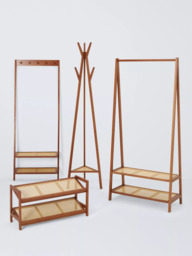 John Lewis Poly Rattan and Bamboo Leaning Clothes Rail, Cherry Wood - thumbnail 6