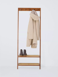 John Lewis Poly Rattan and Bamboo Leaning Clothes Rail, Cherry Wood - thumbnail 4