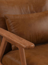 John Lewis Hendricks Leather Armchair, Dark Leg - thumbnail 6
