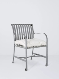 John Lewis Ribbon 6-Seater Rectangular Metal Garden Dining Table & Chairs Set, Grey - thumbnail 4