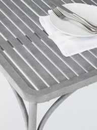 John Lewis Ribbon 6-Seater Rectangular Metal Garden Dining Table & Chairs Set, Grey - thumbnail 6