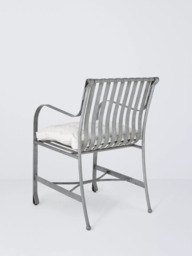 John Lewis Ribbon 6-Seater Rectangular Metal Garden Dining Table & Chairs Set, Grey - thumbnail 3