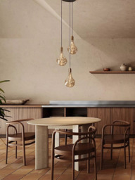 Tala Brass Triple Pendant Ceiling Light with Voronoi II 3W ES LED Dimmable Tinted Bulbs - thumbnail 4