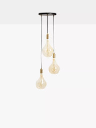 Tala Brass Triple Pendant Ceiling Light with Voronoi II 3W ES LED Dimmable Tinted Bulbs - thumbnail 2