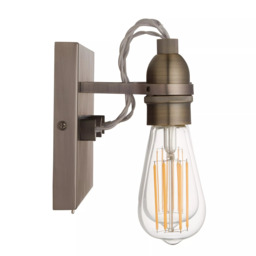 John Lewis Bistro 3 Arm Wall Light, Antique Brass - thumbnail 6