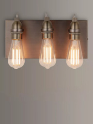 John Lewis Bistro 3 Arm Wall Light, Antique Brass - thumbnail 1