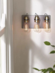 John Lewis Bistro 3 Arm Wall Light, Antique Brass - thumbnail 2