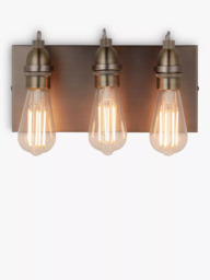 John Lewis Bistro 3 Arm Wall Light, Antique Brass - thumbnail 3
