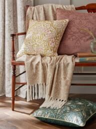 William Morris At Home Michelmas Daisy Cushion, Pink - thumbnail 3