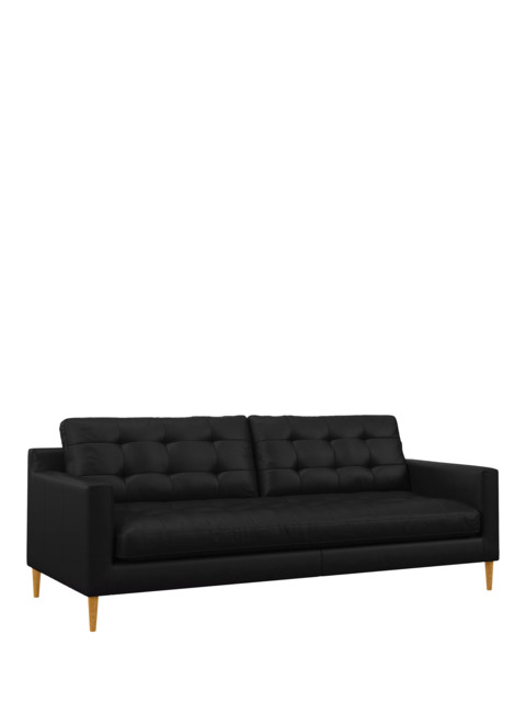 John Lewis Draper II Large 3 Seater Leather Sofa, Light Leg - image 1